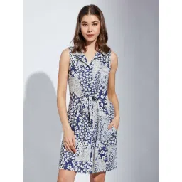 Latin Quarters Blue Printed Casual Dress-picture-35