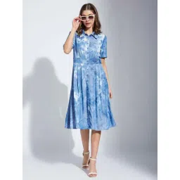 Latin Quarters Blue Printed Casual Dress-picture-13