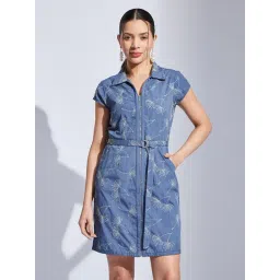 Latin Quarters Blue Regular Fit Embroidery Casual Dress-picture-35
