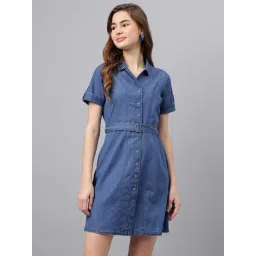 Latin Quarters Blue Shirt Dress-picture-17