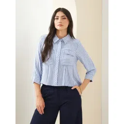 Latin Quarters Blue Striped Shirt-picture-34