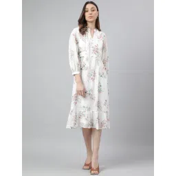 Latin Quarters Brown & White Printed Midi Dress-picture-29