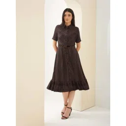 Latin Quarters Brown Regular Fit Printed Dress-image-40