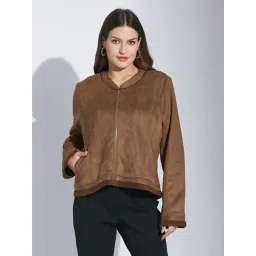 Latin Quarters Brown Solid Full Sleeves Jacket-picture-19