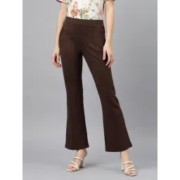 Latin Quarters Brown Solid Trousers-picture-42