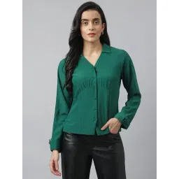 Latin Quarters Green Polyester Regular fit Solid Top-picture-21