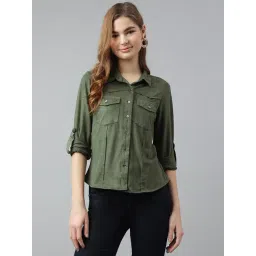 Latin Quarters Green Polyester Regular Fit Top-picture-25