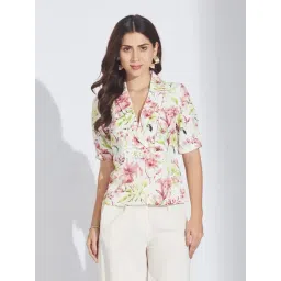 Latin Quarters Green Polyester Striped Top-picture-39