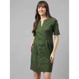 Latin Quarters Green Regular Fit A Line Dress-picture-21