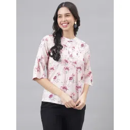 Latin Quarters Light Pink Floral Print Top-picture-29
