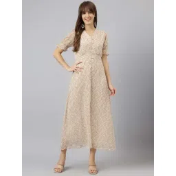 Latin Quarters Light Purple Printed A Line Dress-picture-32