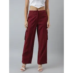 Latin Quarters Maroon Regular Fit High Rise Pants-picture-45