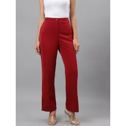 Latin Quarters Maroon Regular Fit Mid Rise Trousers-picture-11