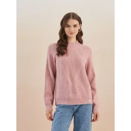 Latin Quarters Pink Full Sleeves Round Neck Casual Sweater-picture-40