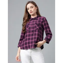 Latin Quarters Purple Check Shirt-picture-17