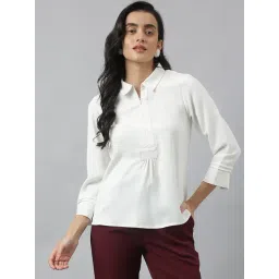 Latin Quarters White Polyester Regular fit Solid Top-picture-16