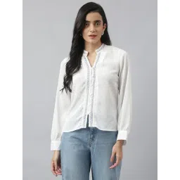 Latin Quarters White Polyster Regular fit Solid Top-picture-17