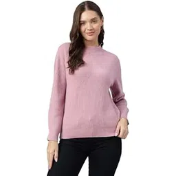 latin quarters Women Purple Full Sleeve Casual Solid Sweater-picture-34