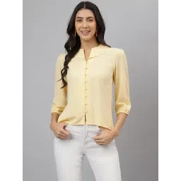 Latin Quarters Yellow Viscose Regular Fit Shirt-picture-29