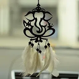 Latot Dream Catcher Hand Made for Positive Vibes, Wall Decor and car Hanging Made with Acrylic Material of Feathers (Ganesha)-picture-19