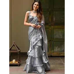 Lavanya The Label Grey Organza Saree-picture-32