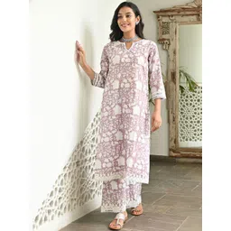Lavanya The Label Women Floral Printed Pure Cotton Kurta with Palazzos & Dupatta-picture-19