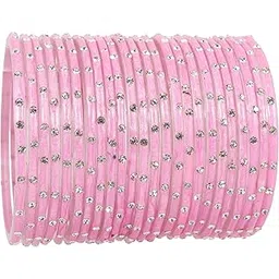 lavazza Glass with Diamond Bangles Set For Women & Girls | Stone Bangles Set | Kanch ki Chudi Set | Women's Bangles Bracelet | Bangles For Daily use, Wedding, Party- Set of 24-picture-49