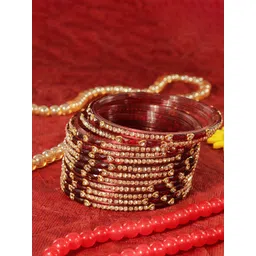 LAVAZZA Set Of 12 CZ-Studded Glass Bangles-picture-30