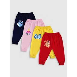 Lavi-Tavi Infants Pack Of 4 Printed Cotton Joggers-picture-11