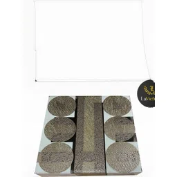 LaVichitra Gold Pack of 7 PVC Round Table Placemat-image-11