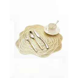 LaVichitra Pack of 2 Gold-toned Round Table Placemat-image-39