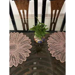 LaVichitra Pack of 2 Rose Gold Round Table Placemats-image-40