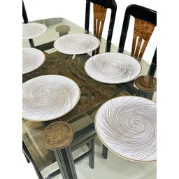 LaVichitra Pack Of 6 Gold Charkha Round Table Placemats-image-25