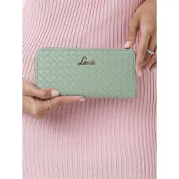 Lavie Bot  Pro Mint Green Textured Zip Around Wallet for Women-picture-28