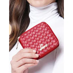 Lavie Bot  Pro Red Textured Zip Around Wallet for Women-picture-31