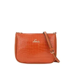 Lavie Glossy Keg Orange Textured Small Sling Handbag-picture-17