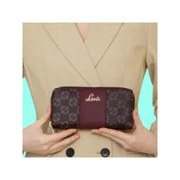 Lavie Mono Purple Printed Zip Around Wallet for Women-picture-18