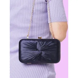 Lavie Navy Textured Minaudiere Clutch-picture-30