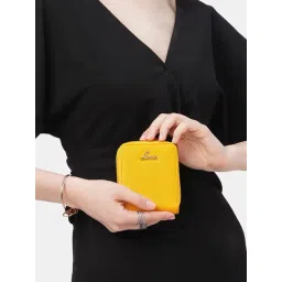 Lavie RALLY PRO Yellow Small Zip Around Wallet for Women-picture-17