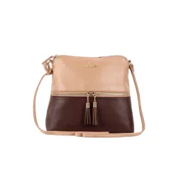 Lavie Tassel Dome Beige Polyester Color Block Sling Handbag-picture-18