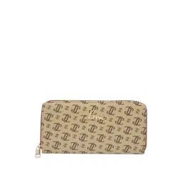 Lavie Taupe Logo Zip Around Wallet for Women-picture-12
