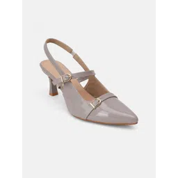 Lavie Textured Slim Heeled Pumps with Buckles-picture-35