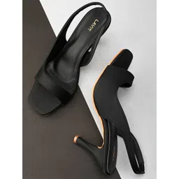 Lavie Women Black Satin Open Toe pointed heels-picture-23