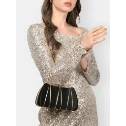 Lavie Women Black Solid Clutch (S) image 1