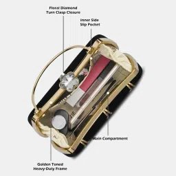 Lavie Women Black Solid Clutch (S) image 4