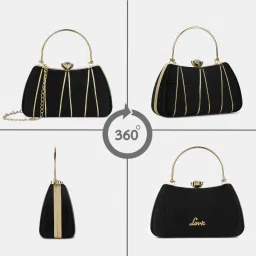 Lavie Women Black Solid Clutch (S) image 5