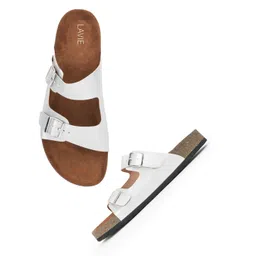 Lavie Women PU Open Toe Flats with Buckles Details-picture-25