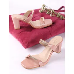 Lavie Women Solid PU Mid-Top Block Western Embellished Pumps-picture-38