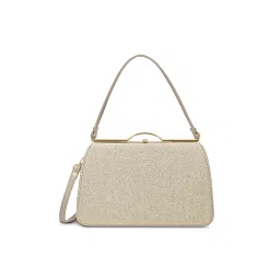 Lavie Luxe Beige Synthetic Leather Textured Handbag with Detachable Strap-picture-12