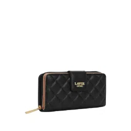 Lavie Luxe Black LX Diamond25 Bifold Zip Wallet-picture-24